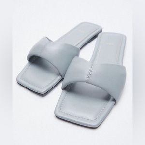ZARA Padded Flat Leather Sandals